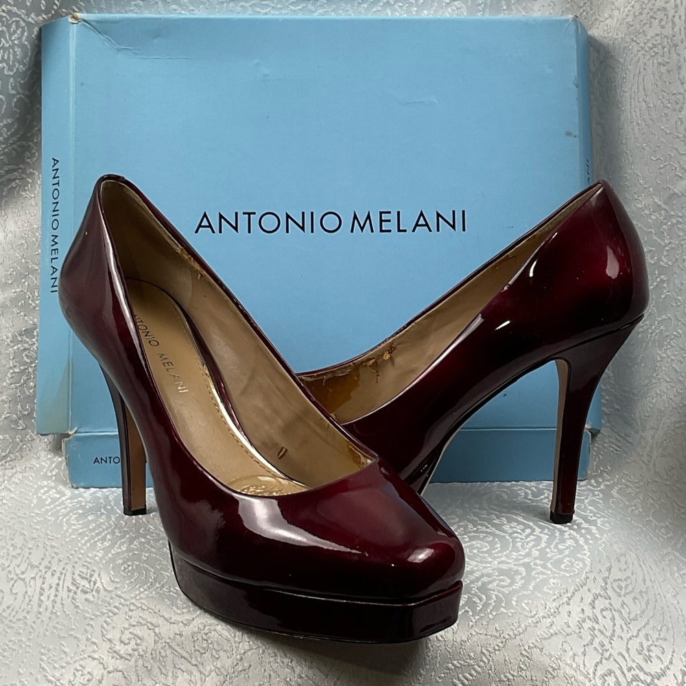 ANTONIO MELANI Women’s Sz9.5 Deep Red Heels - Picture 3 of 8